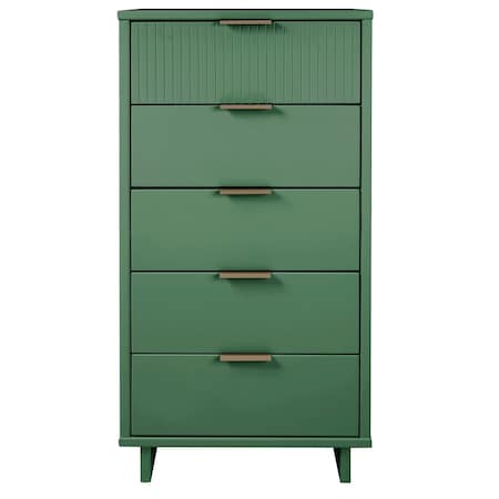 Manhattan Comfort Granville Tall 23.62 Narrow Dresser in Sage Green DR-5003